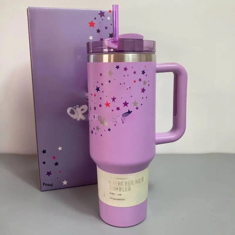 Stitch 40Oz 304 Stainless Steel Car Cup with Straw for Kids American-Style Insulated Portable Cup Vehicle-Mounted Toy Gift